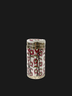 Vintage Bamboo Canister - Ruby