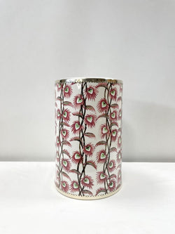 Vintage Bamboo Vase - Ruby