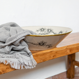 Vintage Bird Large Bowl - Charcoal