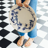 Vintage Bird Large Bowl - Cobalt Blue